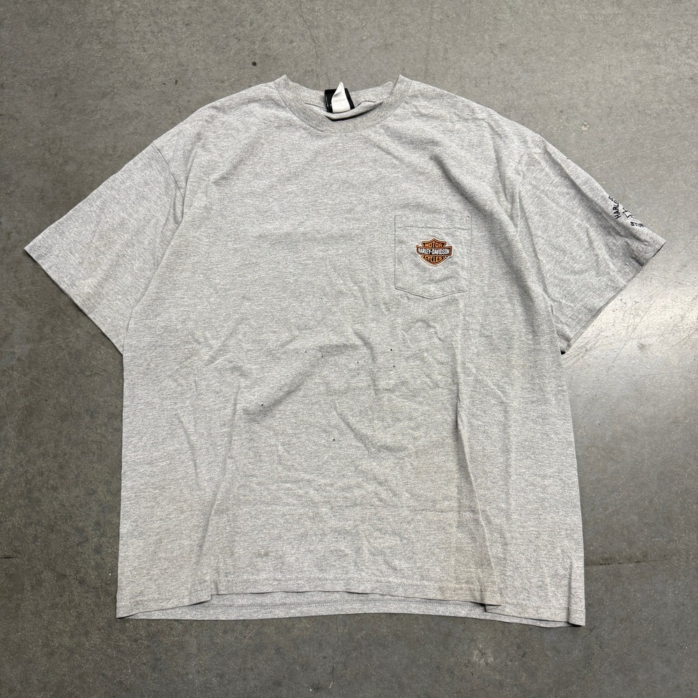 Harley-Davidson Sturgis Gray Pocket T-Shirt Mens 2XL Short Sleeve Logo Tee